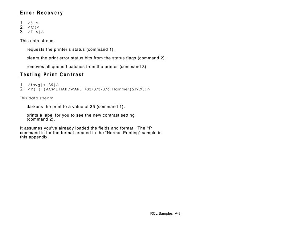Avery Dennison Sierra Sport2 9460 RCL Commands Programmer Manual User Manual | Page 71 / 84