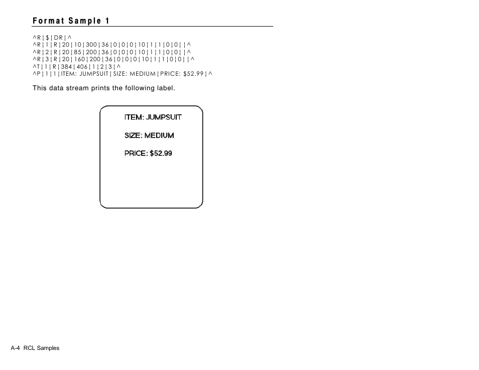 Avery Dennison Sierra Sport2 9460 RCL Commands Programmer Manual User Manual | Page 72 / 84
