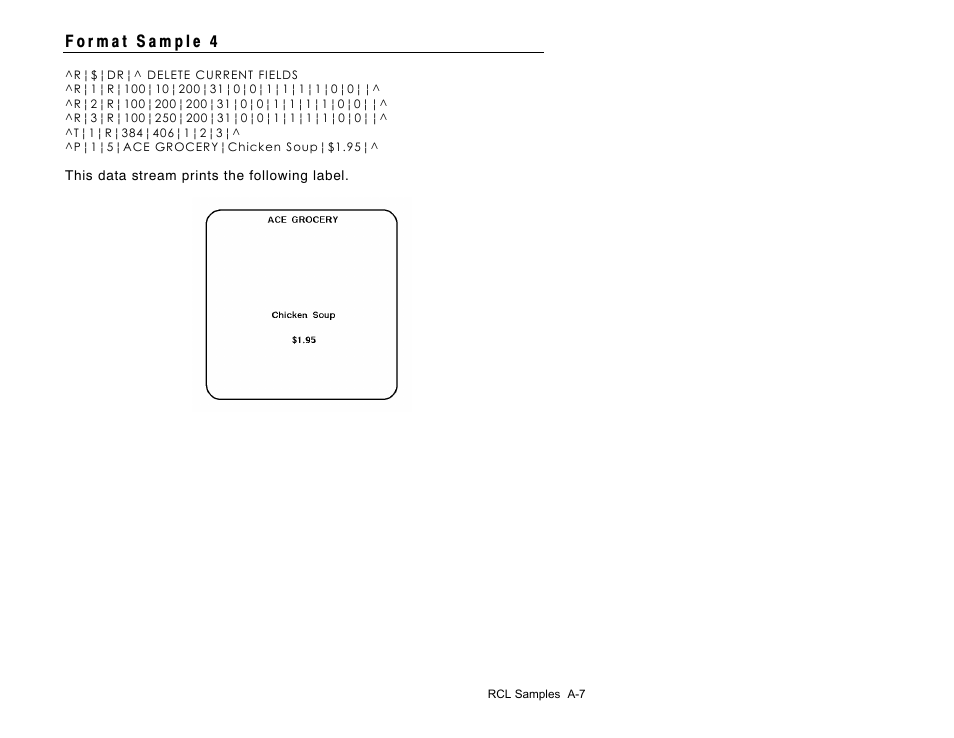 Avery Dennison Sierra Sport2 9460 RCL Commands Programmer Manual User Manual | Page 75 / 84