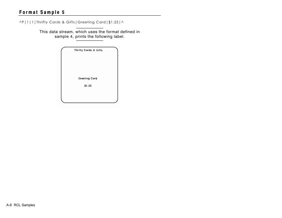 Avery Dennison Sierra Sport2 9460 RCL Commands Programmer Manual User Manual | Page 76 / 84