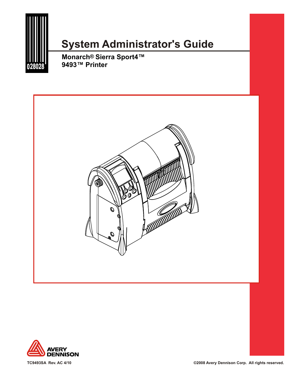 Avery Dennison Sierra Sport4 9493 System Administrator Guide User Manual | 32 pages