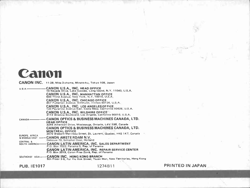 1 n shooting completion and film removal | Canon 512XL User Manual | Page 24 / 45