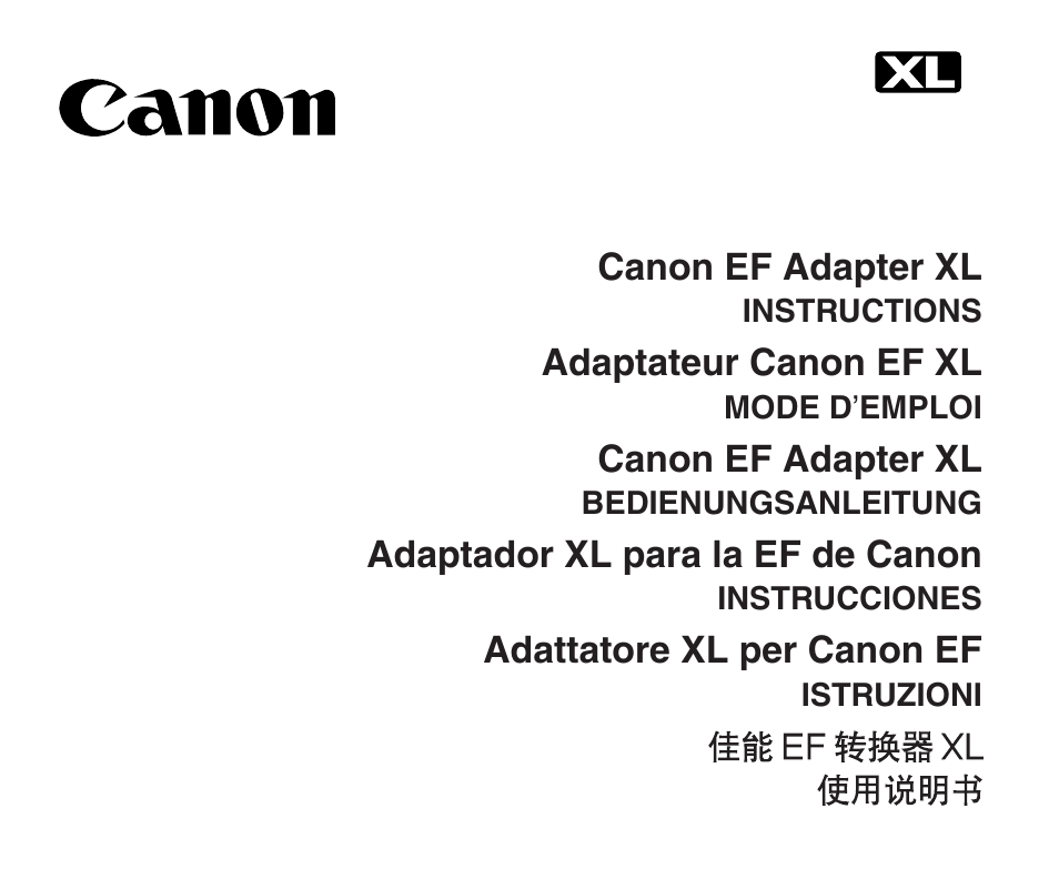 Canon XL User Manual | 44 pages