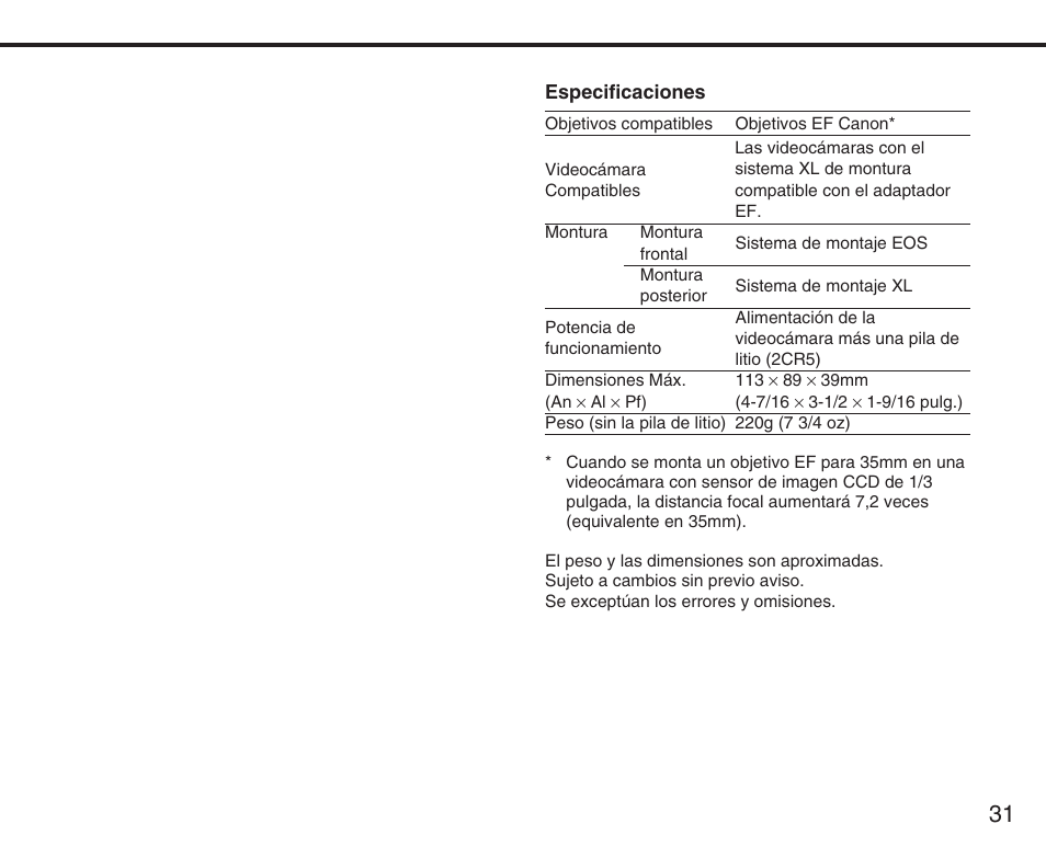 Canon XL User Manual | Page 31 / 44