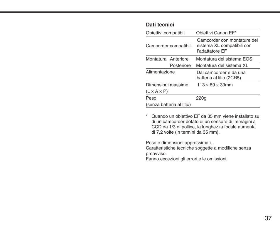 Canon XL User Manual | Page 37 / 44