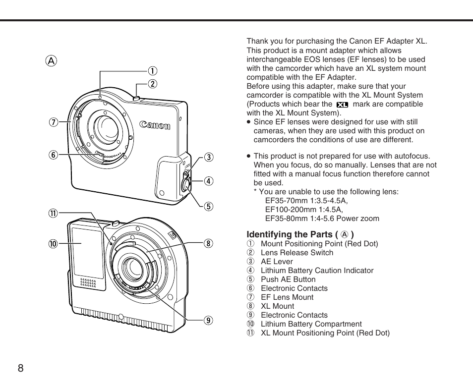 Canon XL User Manual | Page 8 / 44