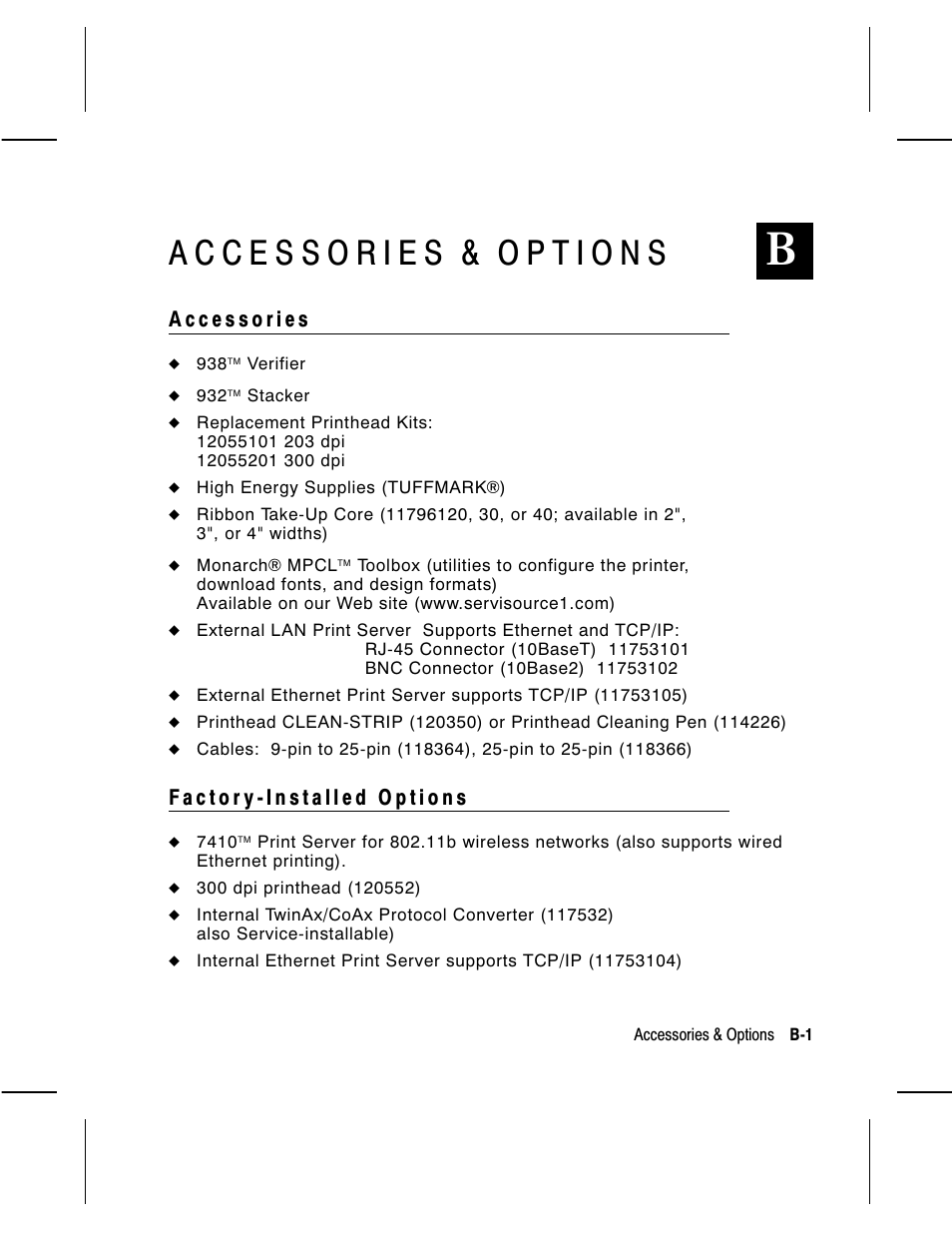Avery Dennison Monarch 9860 Operator Handbook User Manual | Page 109 / 118