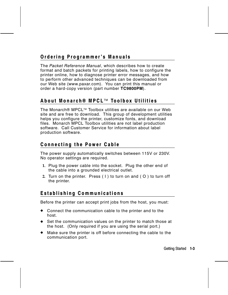 Avery Dennison Monarch 9860 Operator Handbook User Manual | Page 11 / 118