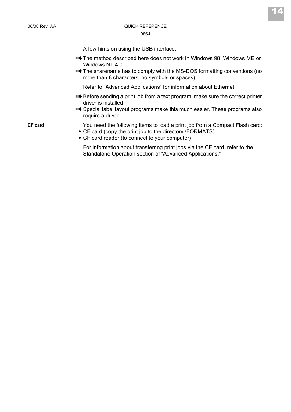 Avery Dennison Monarch 9864 Quick Reference User Manual | Page 16 / 28