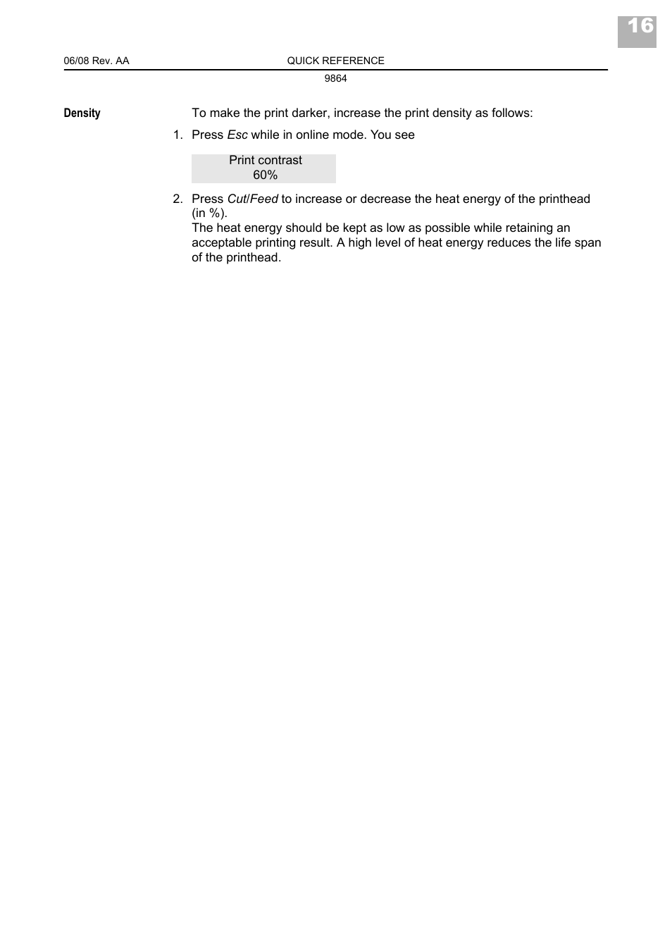 Avery Dennison Monarch 9864 Quick Reference User Manual | Page 18 / 28