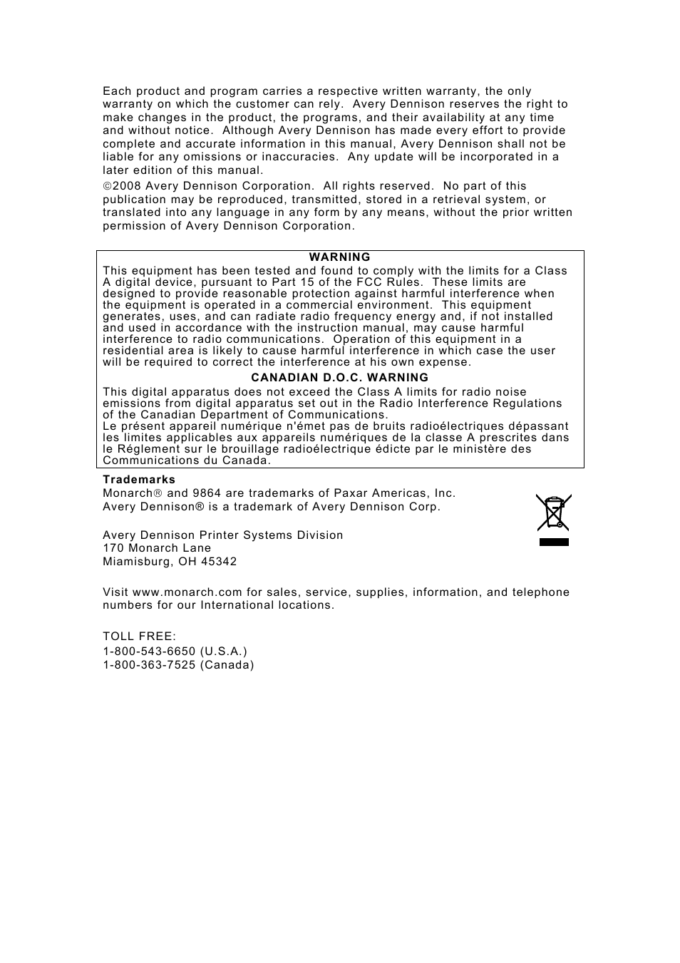 Avery Dennison Monarch 9864 Quick Reference User Manual | Page 2 / 28