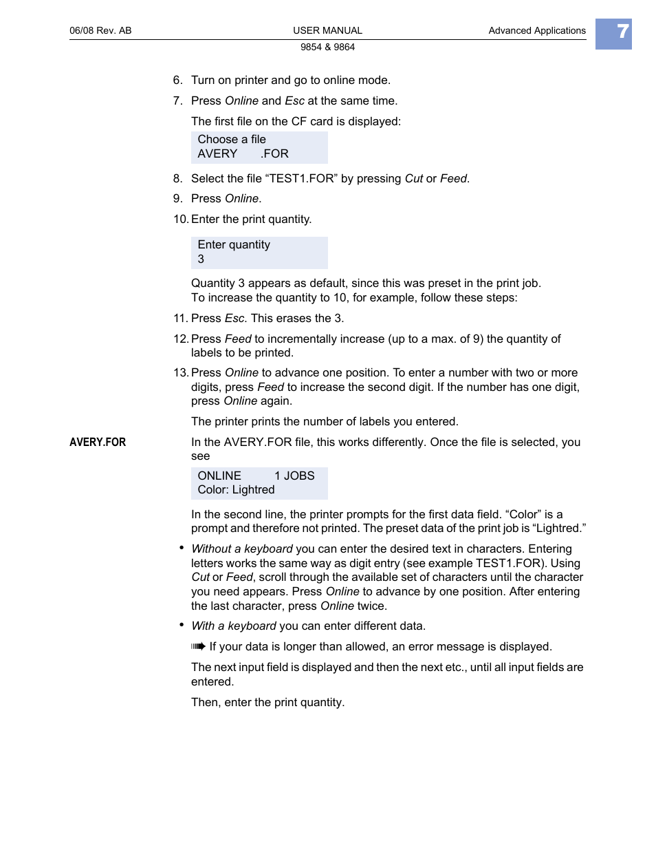 Avery Dennison Monarch 9864 Advanced Applications User Manual | Page 7 / 21