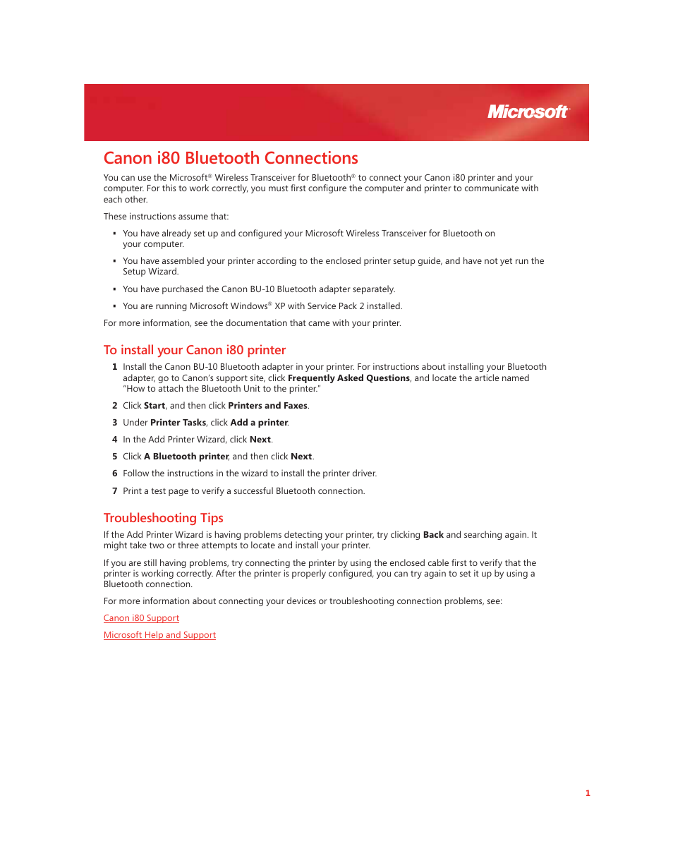 Canon i80 User Manual | 1 page