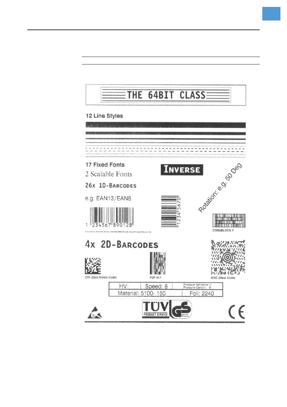 Reference label | Avery Dennison Monarch 9864 Info Printouts and Parameters User Manual | Page 23 / 111