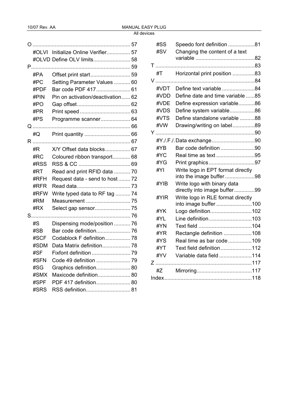 Avery Dennison Monarch 9864 Description of Commands User Manual | Page 2 / 119