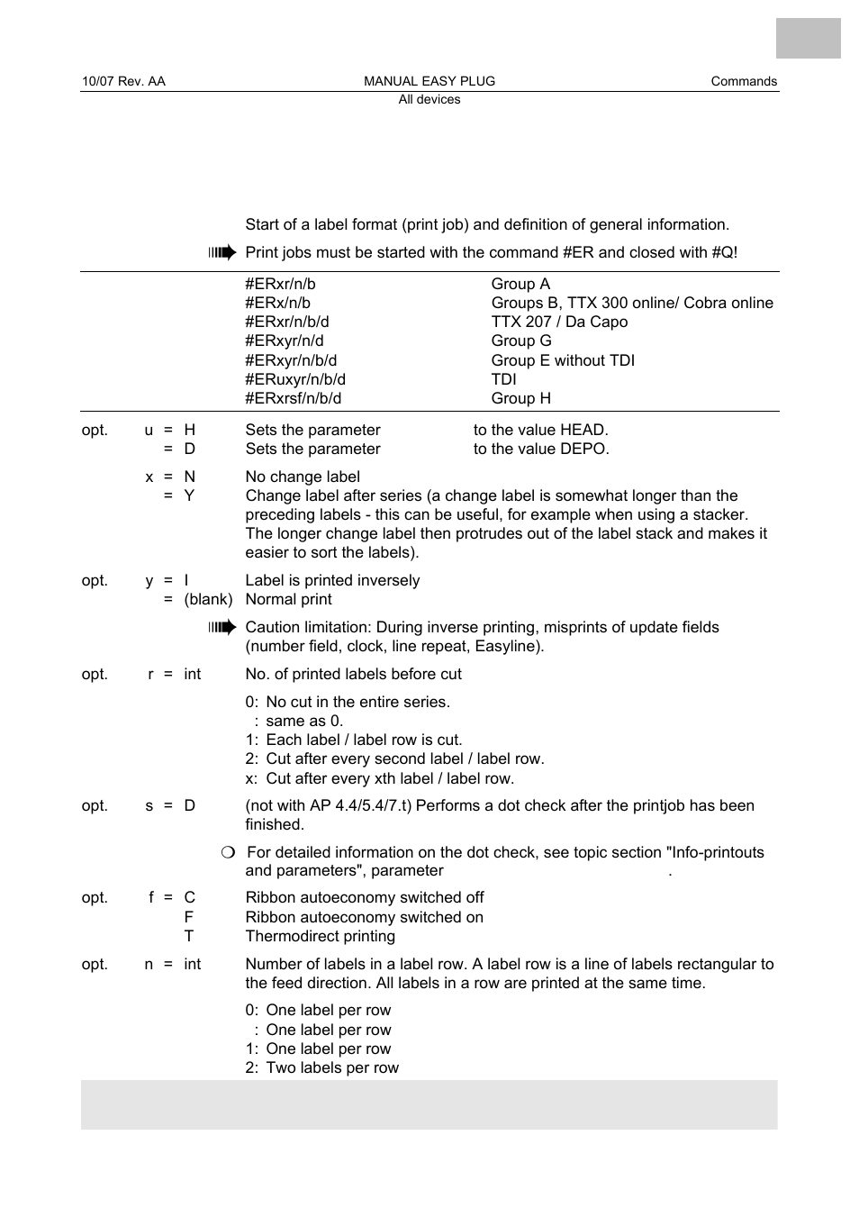 Er end of run information, End of run information | Avery Dennison Monarch 9864 Description of Commands User Manual | Page 38 / 119