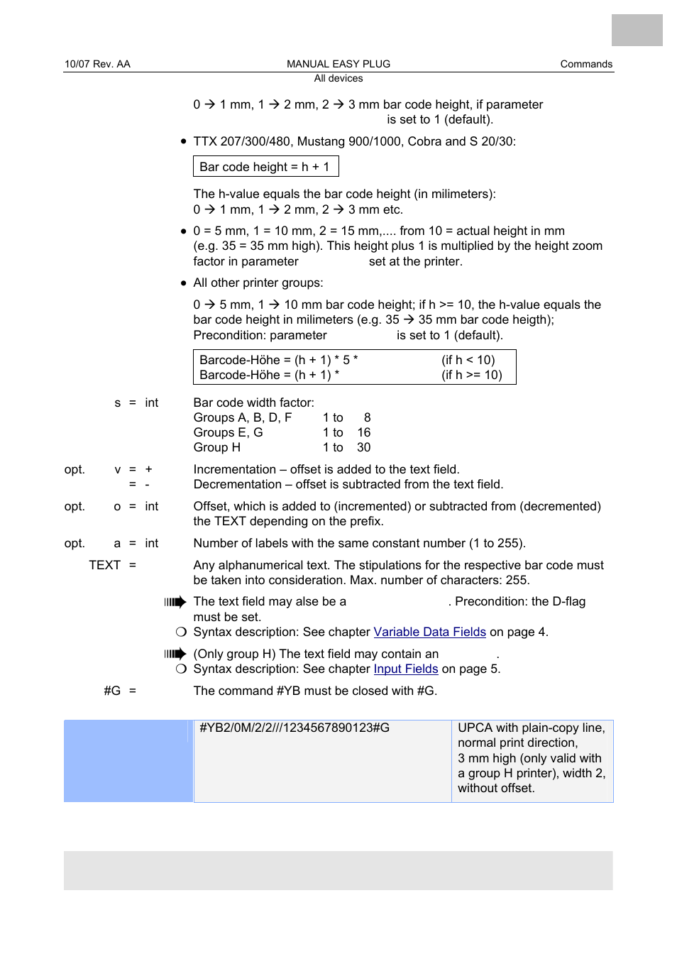 Avery Dennison Monarch 9864 Description of Commands User Manual | Page 93 / 119
