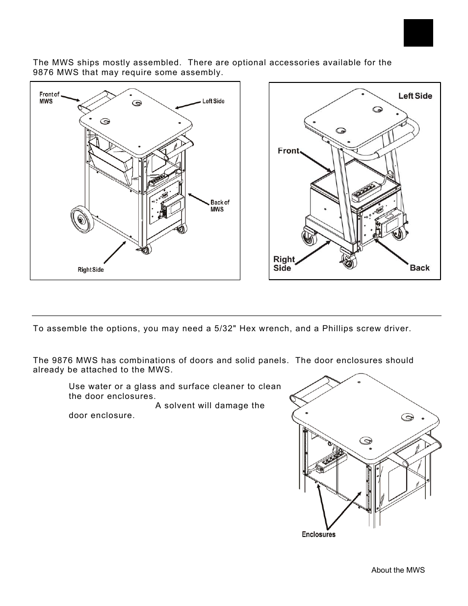 About the mws, About the 9876 optional accessories, About the door enclosures | About the mws -1, About the 9876 optional accessories -1, About the door enclosures -1 | Avery Dennison Monarch 9876 User Manual | Page 7 / 24