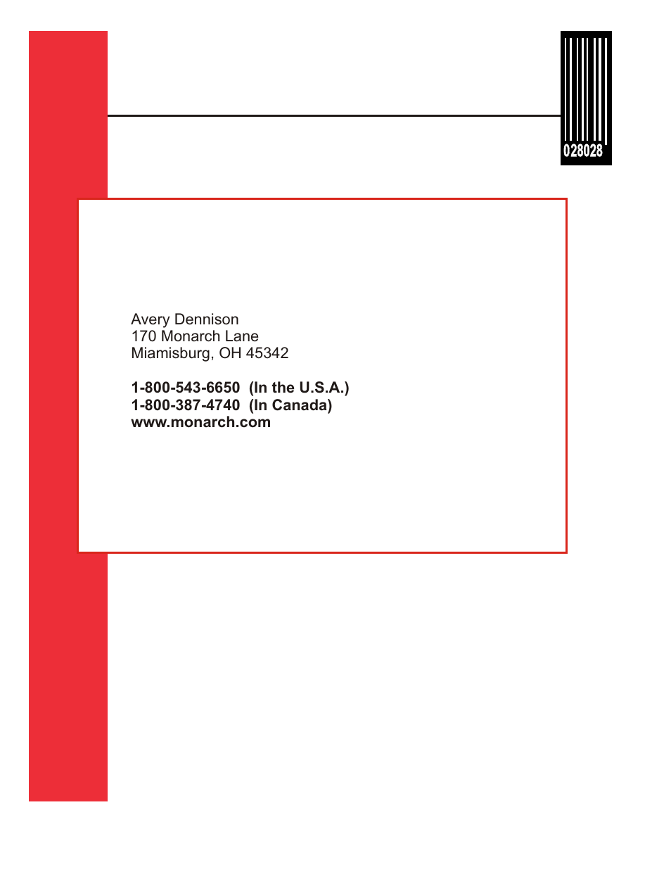 Avery Dennison Monarch 9906 Operator Handbook User Manual | Page 116 / 116