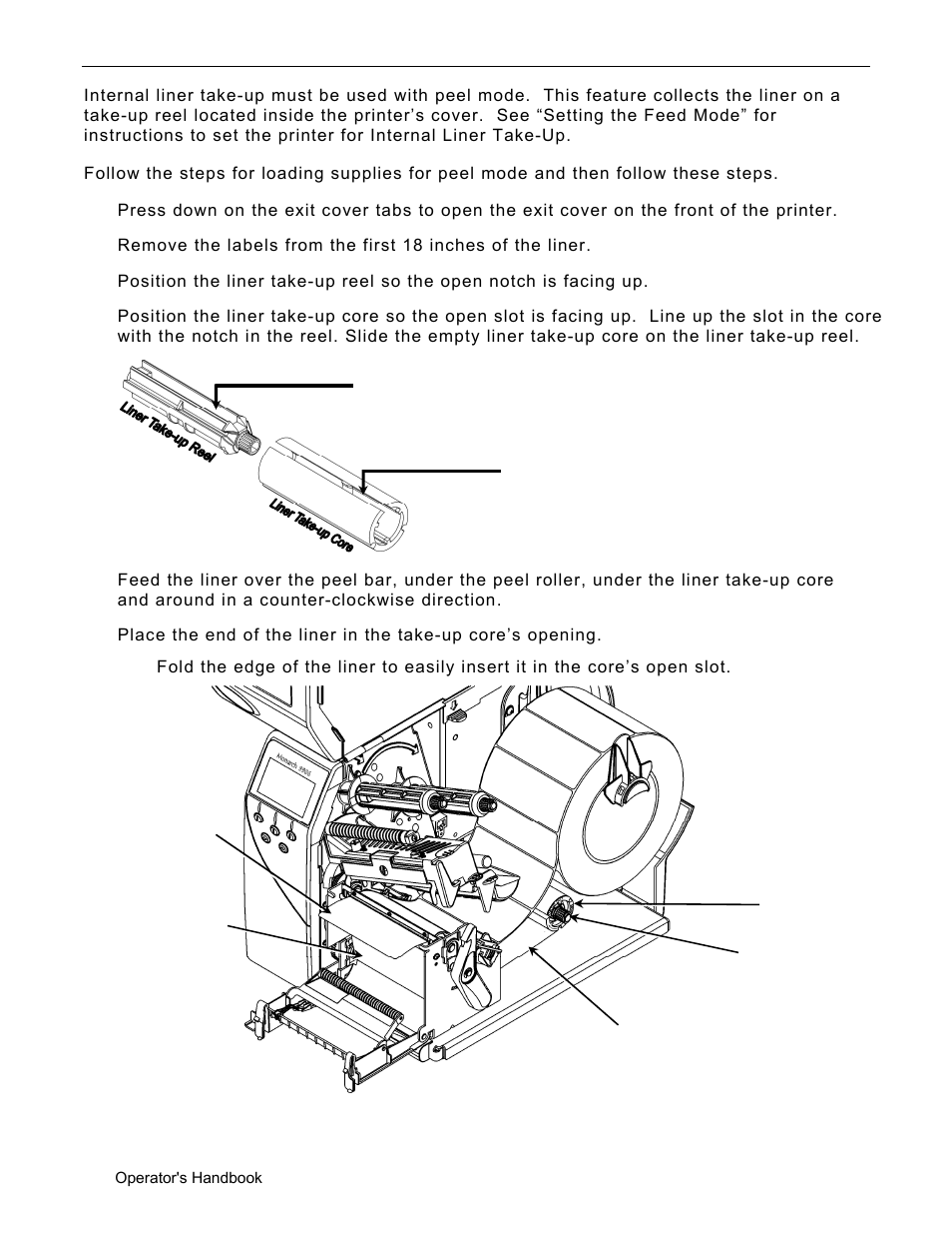 Using optional internal liner take-up, Using optional internal liner take-up -8 | Avery Dennison Monarch 9906 Operator Handbook User Manual | Page 20 / 116