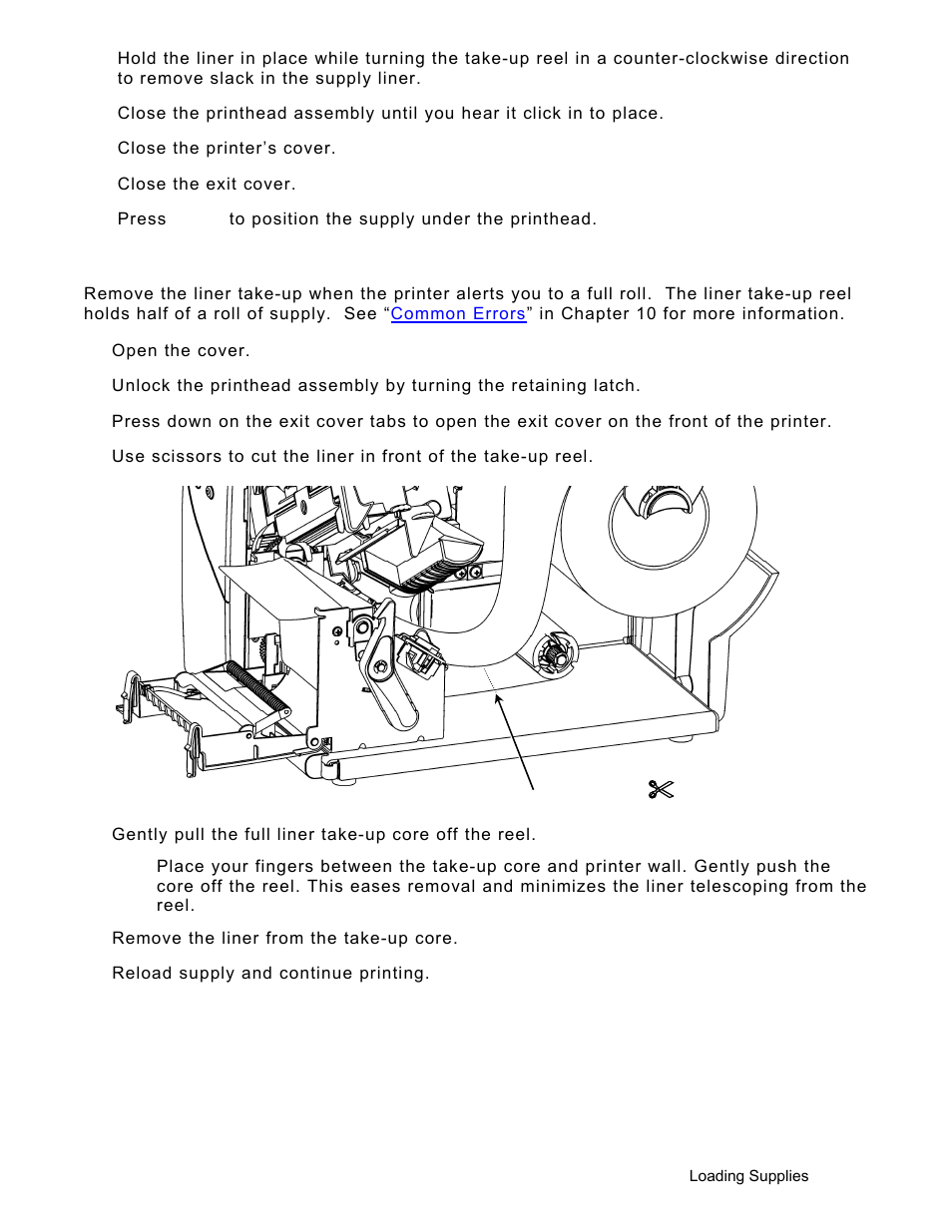 Removing a full liner take-up roll, Removing a full liner take-up roll -9 | Avery Dennison Monarch 9906 Operator Handbook User Manual | Page 21 / 116