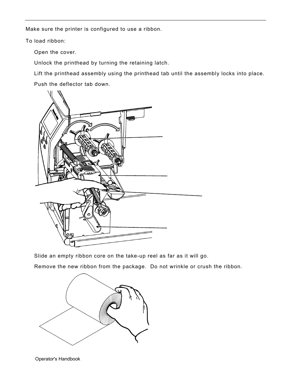 Loading ribbon, Loading ribbon -2 | Avery Dennison Monarch 9906 Operator Handbook User Manual | Page 26 / 116