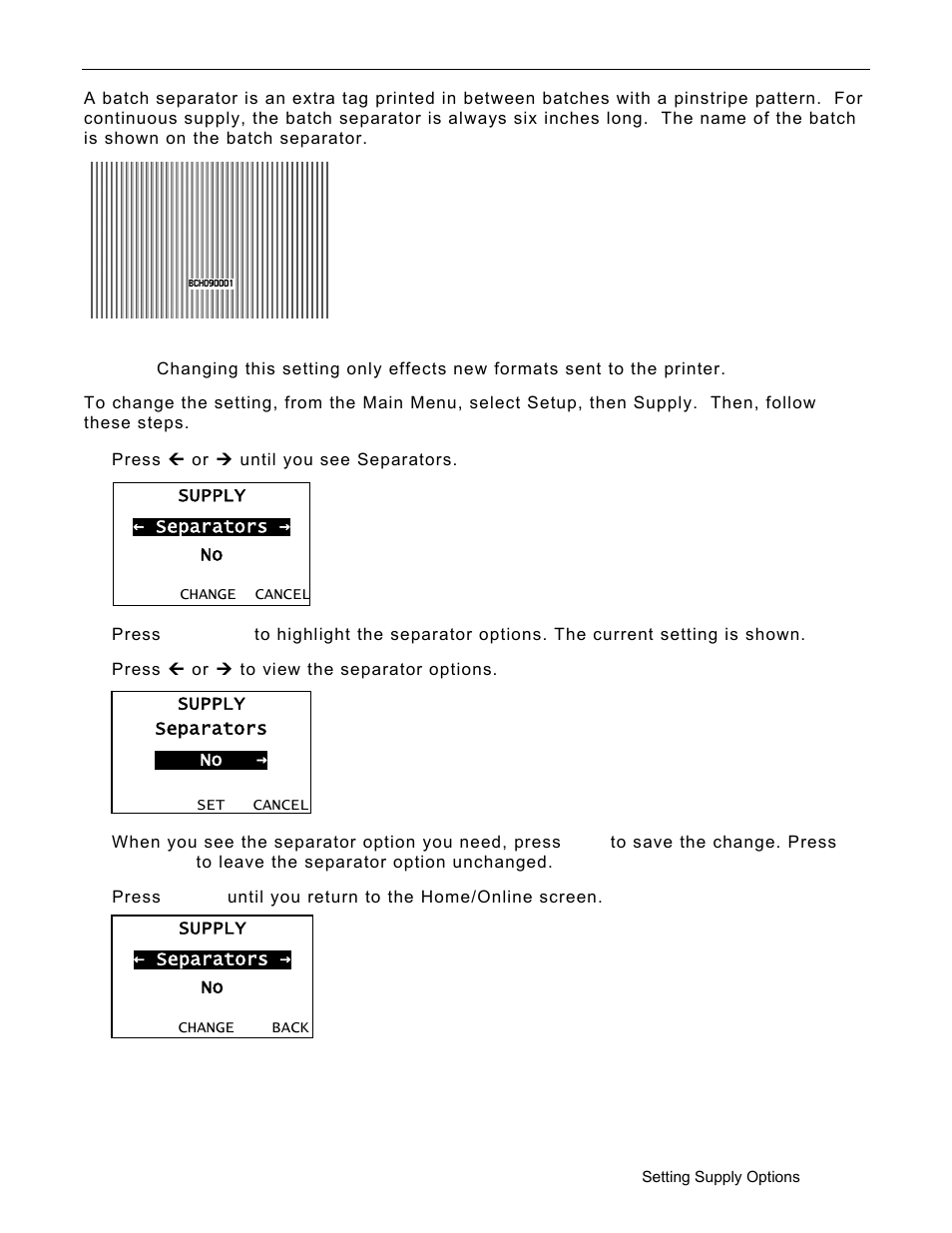 Using batch separators, Using batch separators -13 | Avery Dennison Monarch 9906 Operator Handbook User Manual | Page 41 / 116