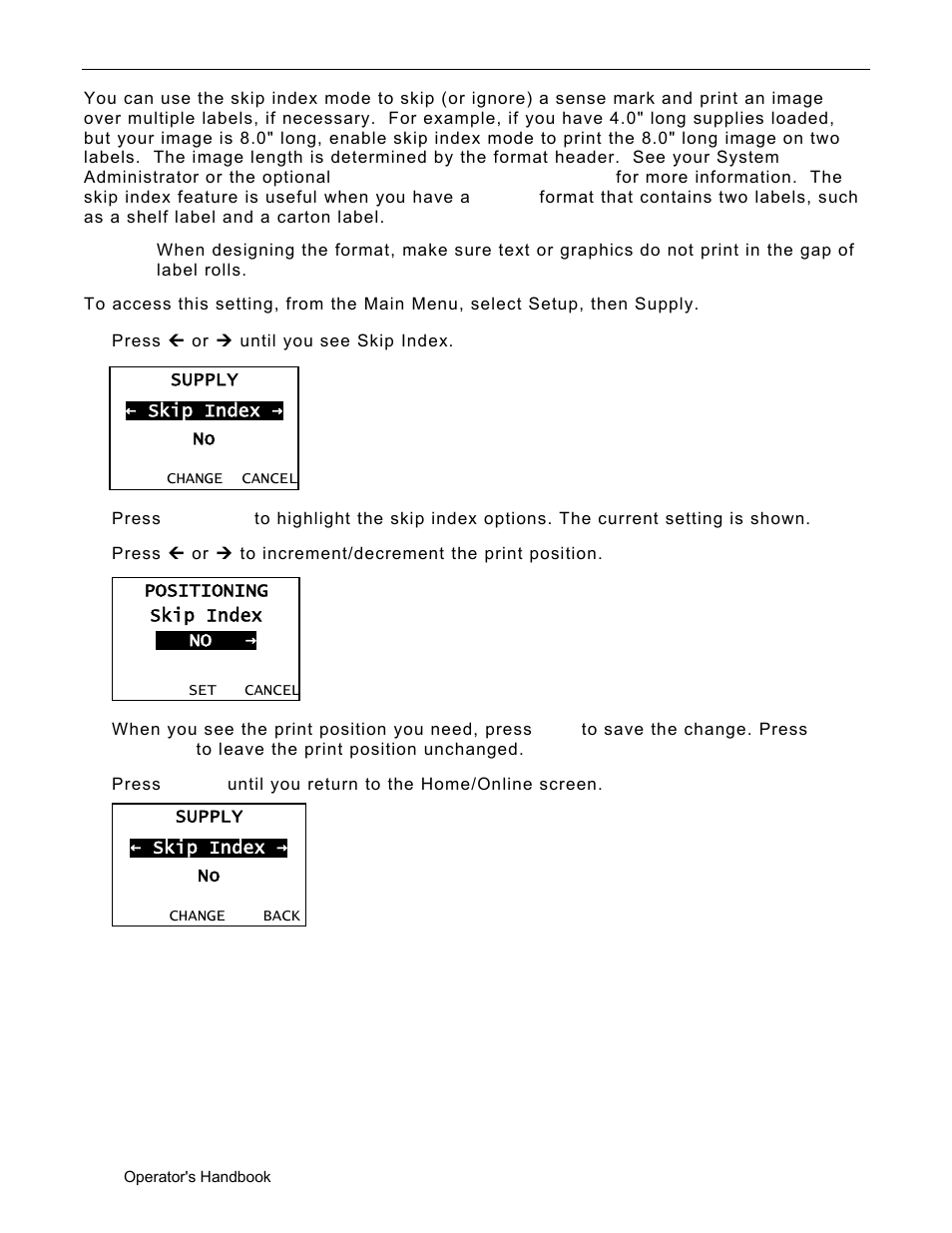 Using skip index, Using skip index -14 | Avery Dennison Monarch 9906 Operator Handbook User Manual | Page 42 / 116