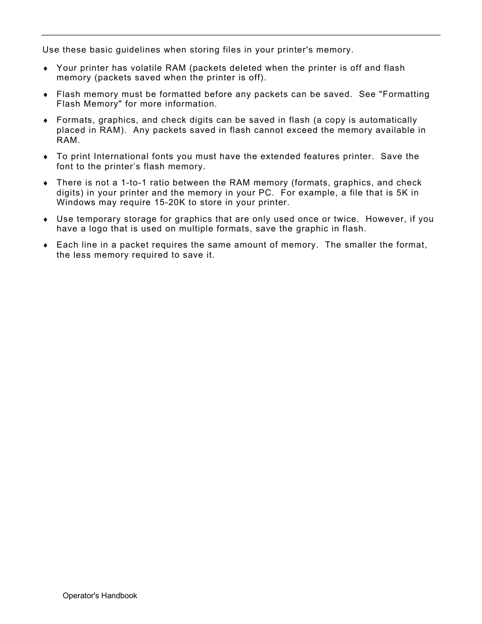 Memory guidelines, Memory guidelines -16 | Avery Dennison Monarch 9906 Operator Handbook User Manual | Page 68 / 116
