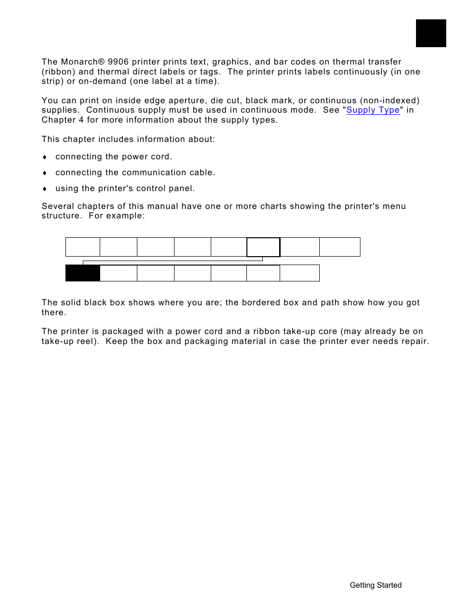 Getting started, Getting started -1 | Avery Dennison Monarch 9906 Operator Handbook User Manual | Page 9 / 116