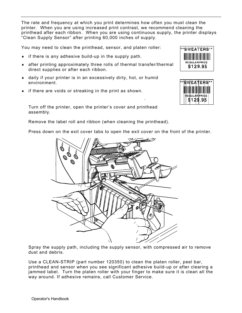 Cleaning, Cleaning -2 | Avery Dennison Monarch 9906 Operator Handbook User Manual | Page 90 / 116