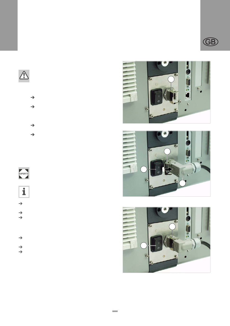 3 before operation, 1 electrical connections, 1 power supply connection | Connecting the power cable, Disconnecting the power cable, 3 before, Operation, 3 . 1 e l e c t r i c a l c o n n e c t i o n s, Efore, Lectrical | Avery Dennison ALS 306 User Manual | Page 31 / 57