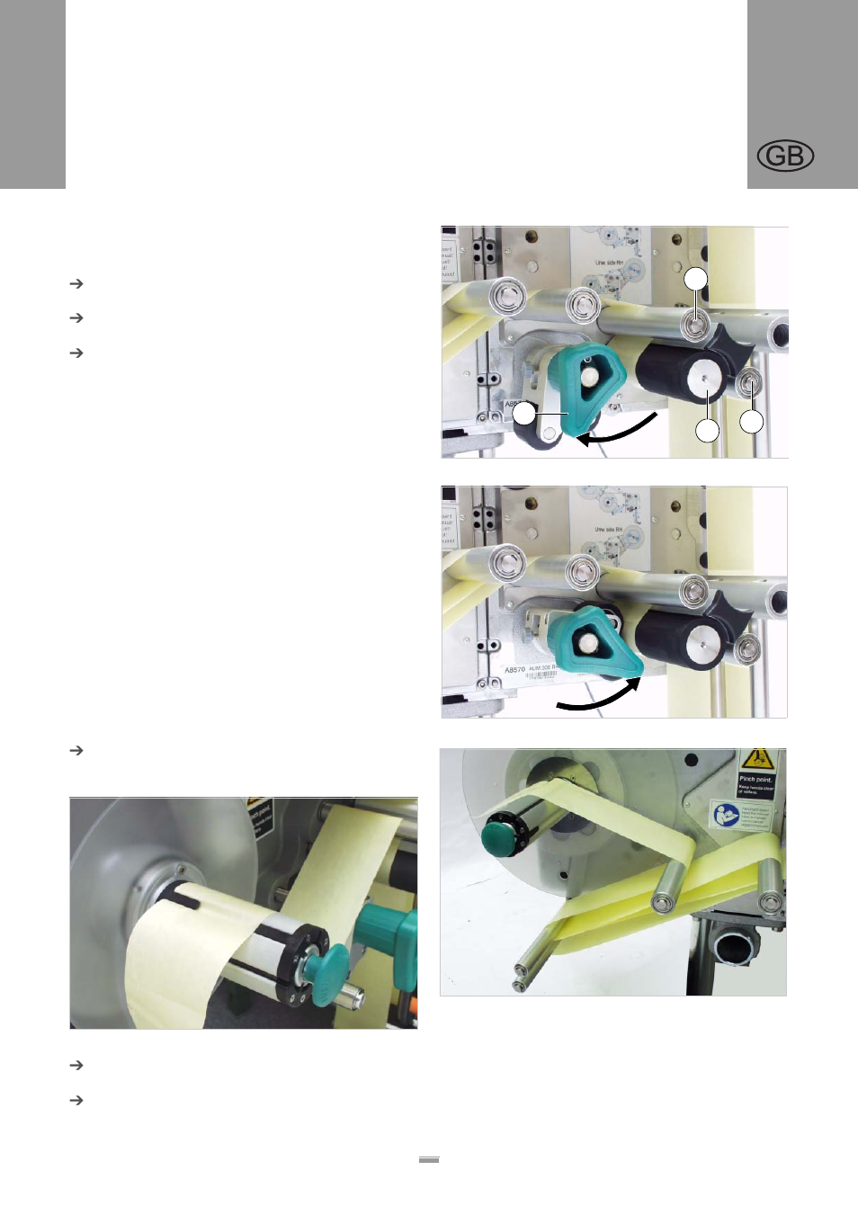 Threading the label web onto the drive roller, Threading the label web to the rewinder | Avery Dennison ALS 306 User Manual | Page 39 / 57