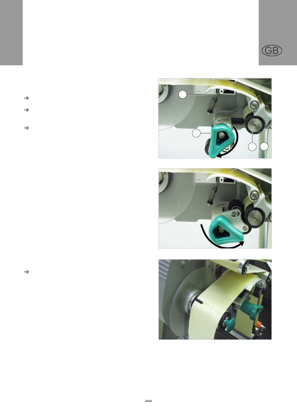 Threading the label roll onto the drive roller, Fastening the label roll to the rewinder, Als 104 gb | Avery Dennison ALS 104 User Manual | Page 33 / 45