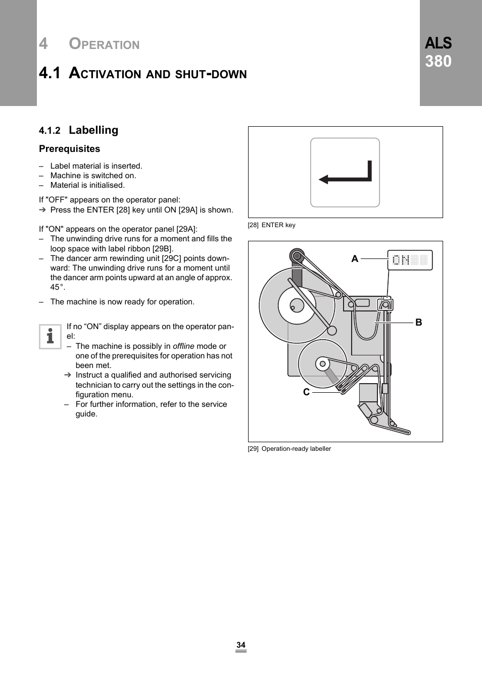 2 labelling, Prerequisites, Als 380 | Avery Dennison ALS 380 User Manual | Page 36 / 90