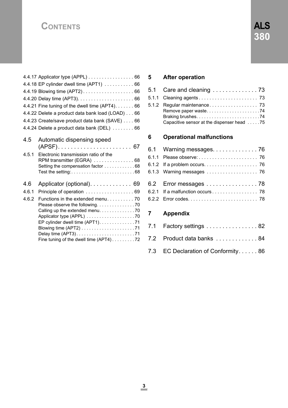 Als 380 | Avery Dennison ALS 380 User Manual | Page 5 / 90