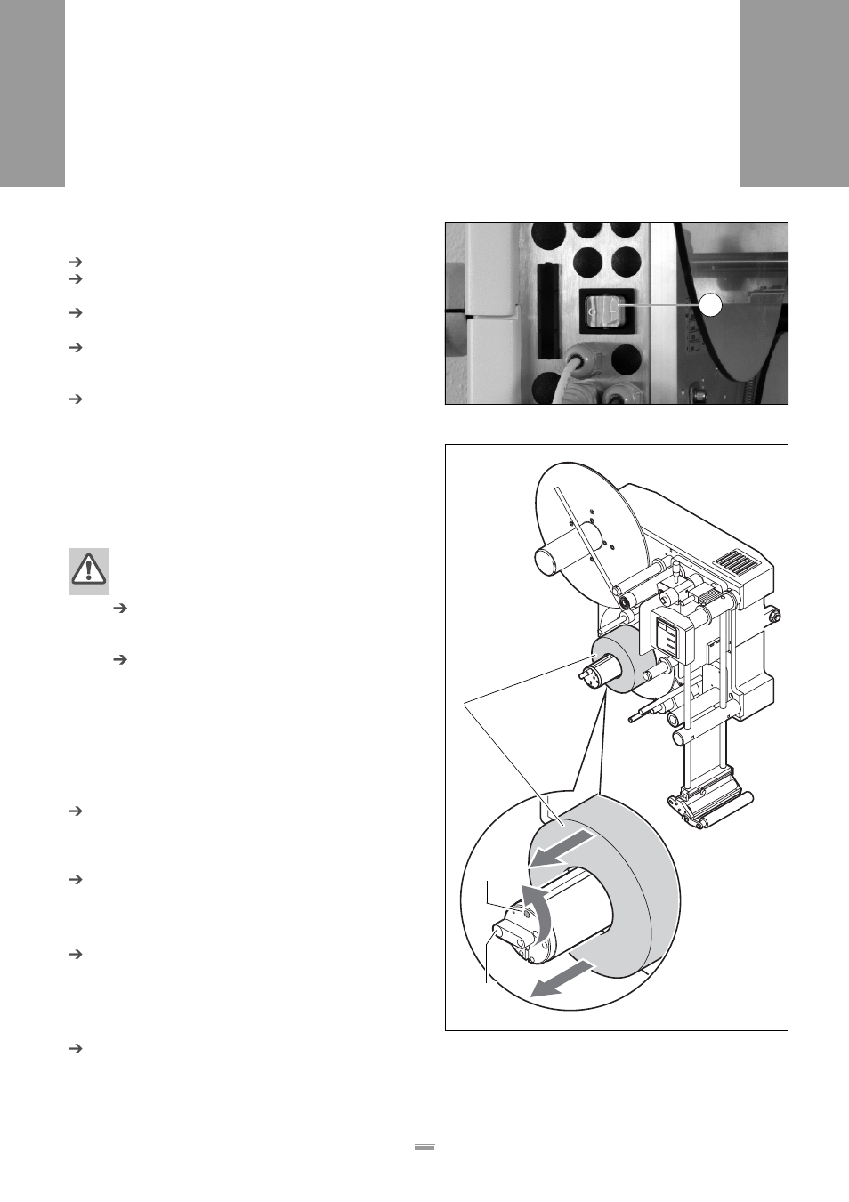 3 prior to operating, 1 insert the labelling material - als 350, 1 prerequisites | 2 insert the label roller, Remove the old backing material, Remove adhesive residues, Prior to operating, Insert the labelling material – als 350, Rior, Operating | Avery Dennison ALS 350 User Manual | Page 30 / 100