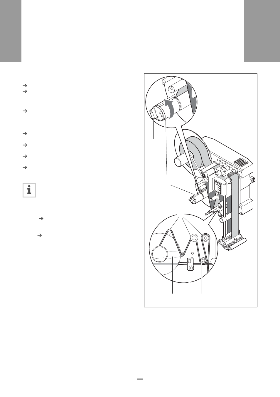Thread the label ribbon at the rewind unit | Avery Dennison ALS 350 User Manual | Page 35 / 100