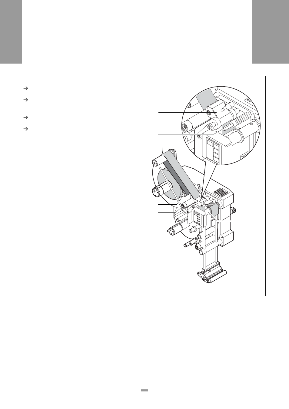 Thread the label ribbon at the unwind unit | Avery Dennison ALS 350 User Manual | Page 39 / 100