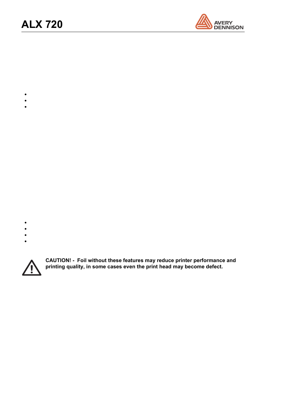 1 label material, 2 thermal transfer foil, Label material | Thermal transfer foil, Alx 720 | Avery Dennison ALX 720 User Manual | Page 120 / 124
