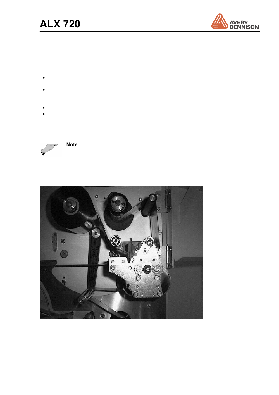 2 threading of thermal transfer foil, Threading of thermal transfer foil, Alx 720 | Avery Dennison ALX 720 User Manual | Page 31 / 124
