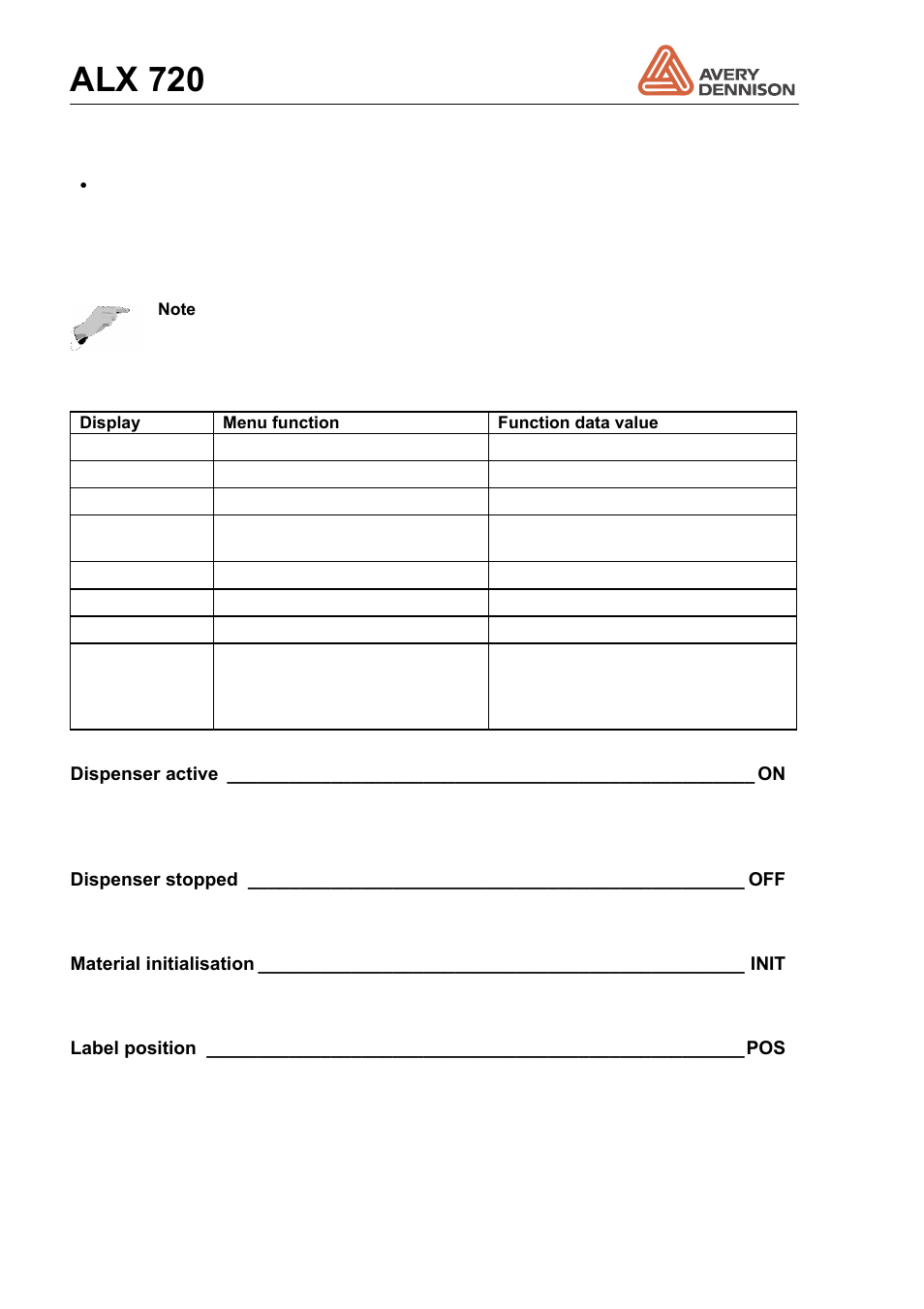 Alx 720 | Avery Dennison ALX 720 User Manual | Page 34 / 124