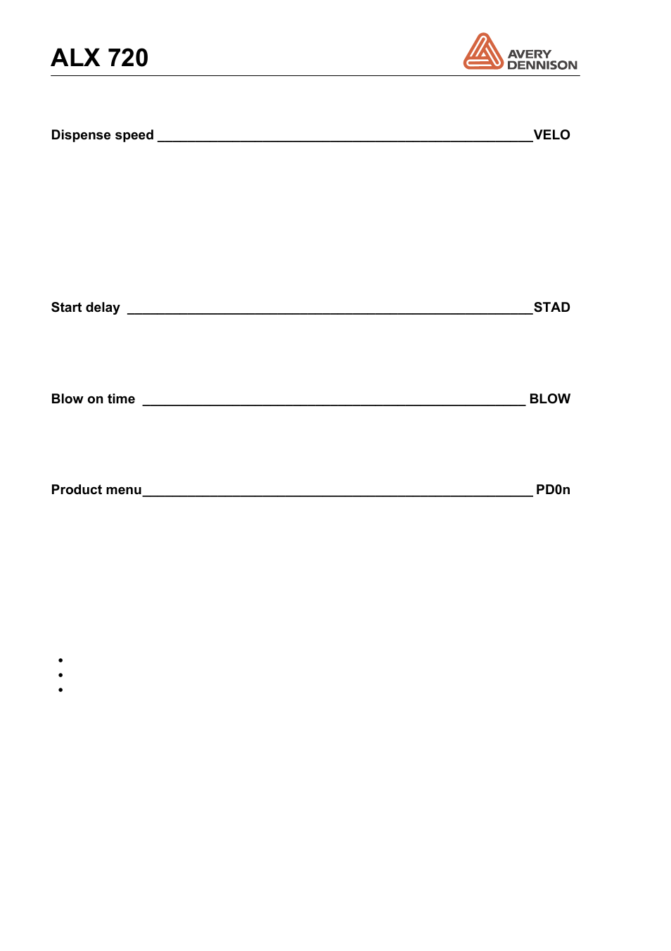 Alx 720 | Avery Dennison ALX 720 User Manual | Page 36 / 124