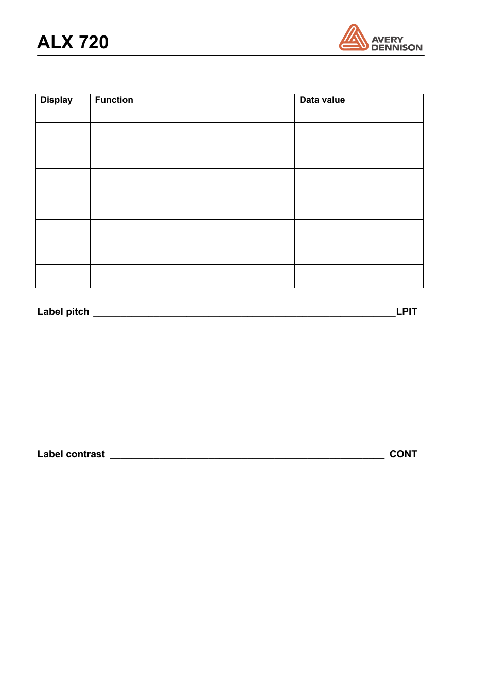 Alx 720 | Avery Dennison ALX 720 User Manual | Page 48 / 124