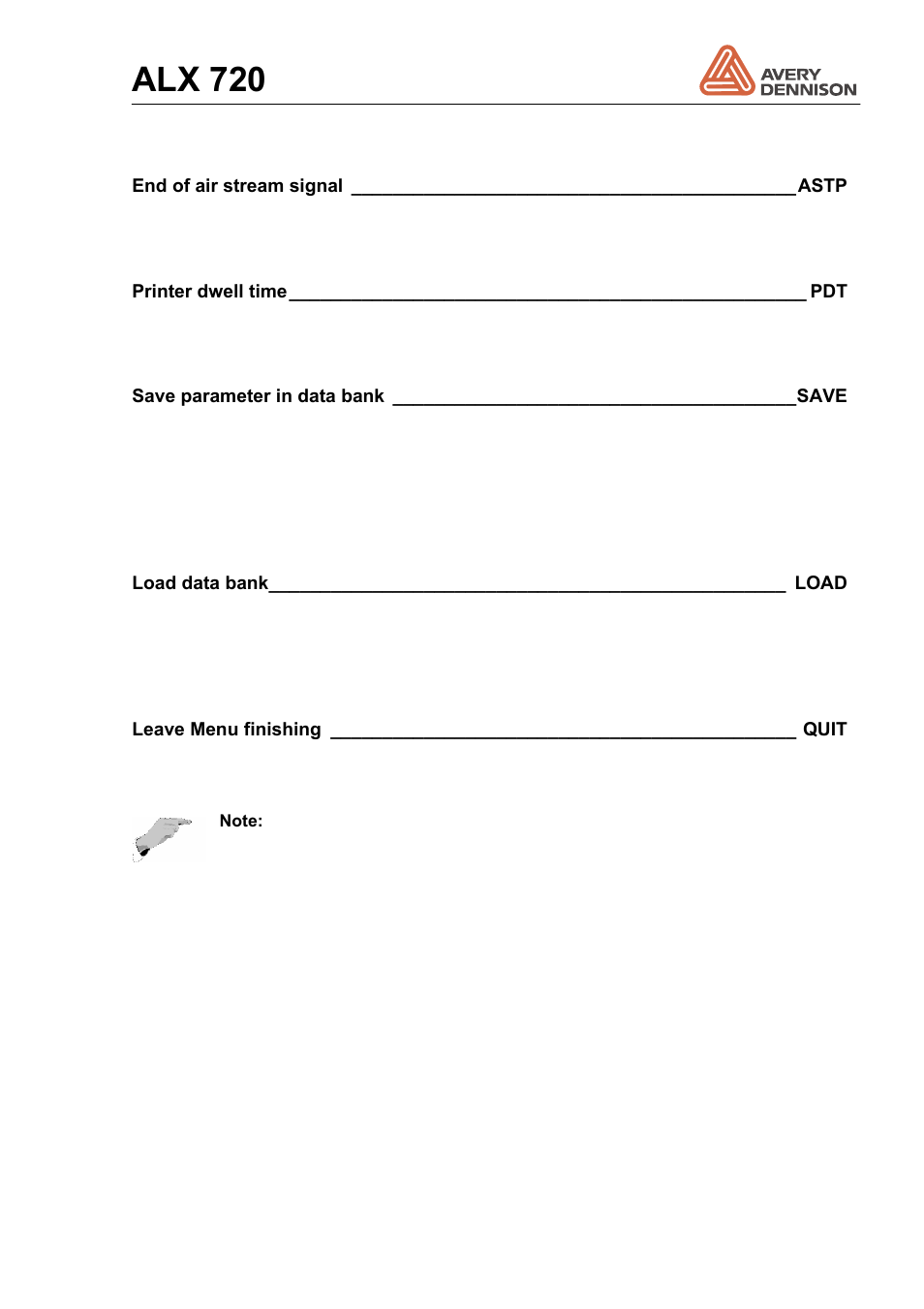 Alx 720 | Avery Dennison ALX 720 User Manual | Page 53 / 124