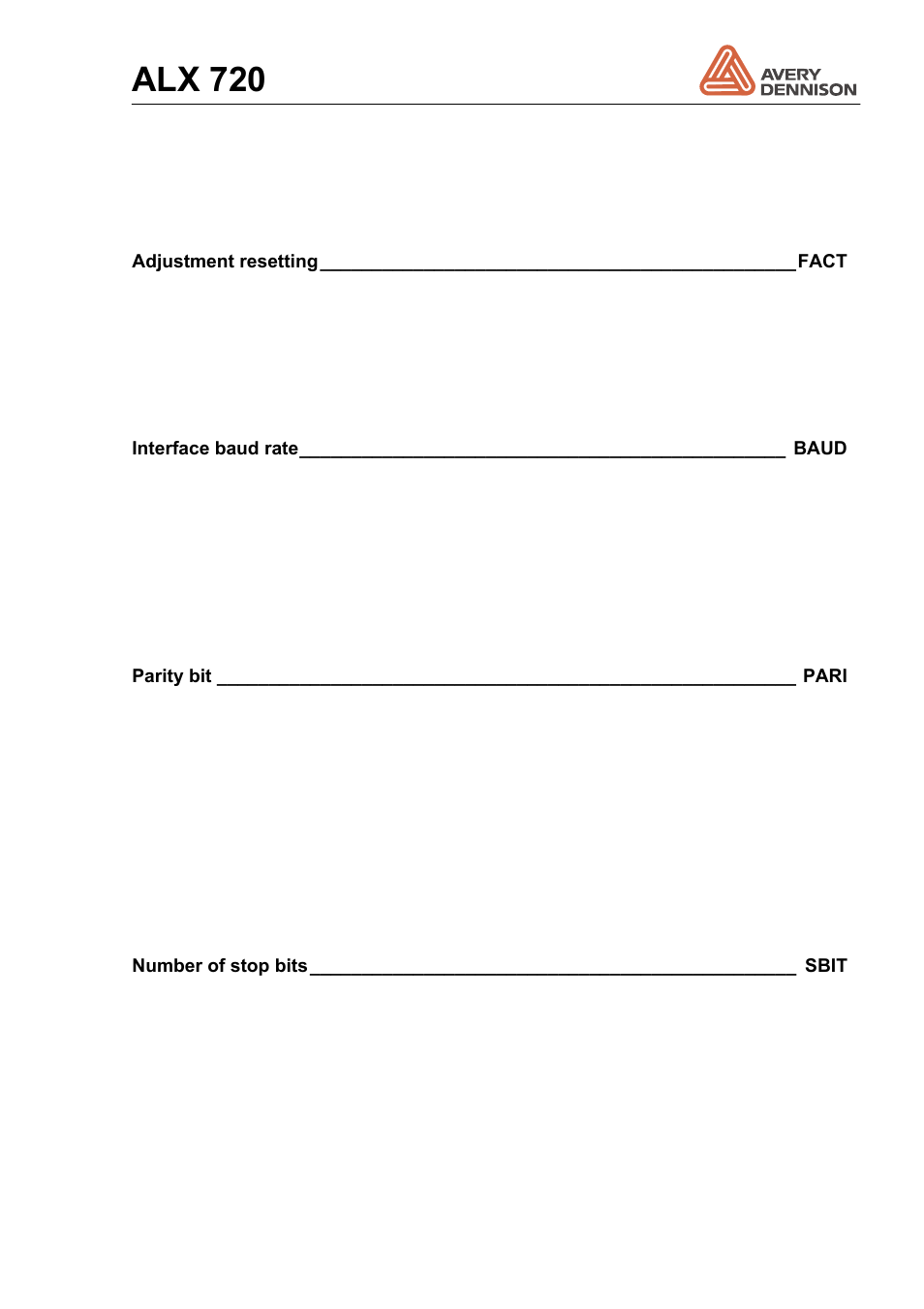 Alx 720 | Avery Dennison ALX 720 User Manual | Page 59 / 124
