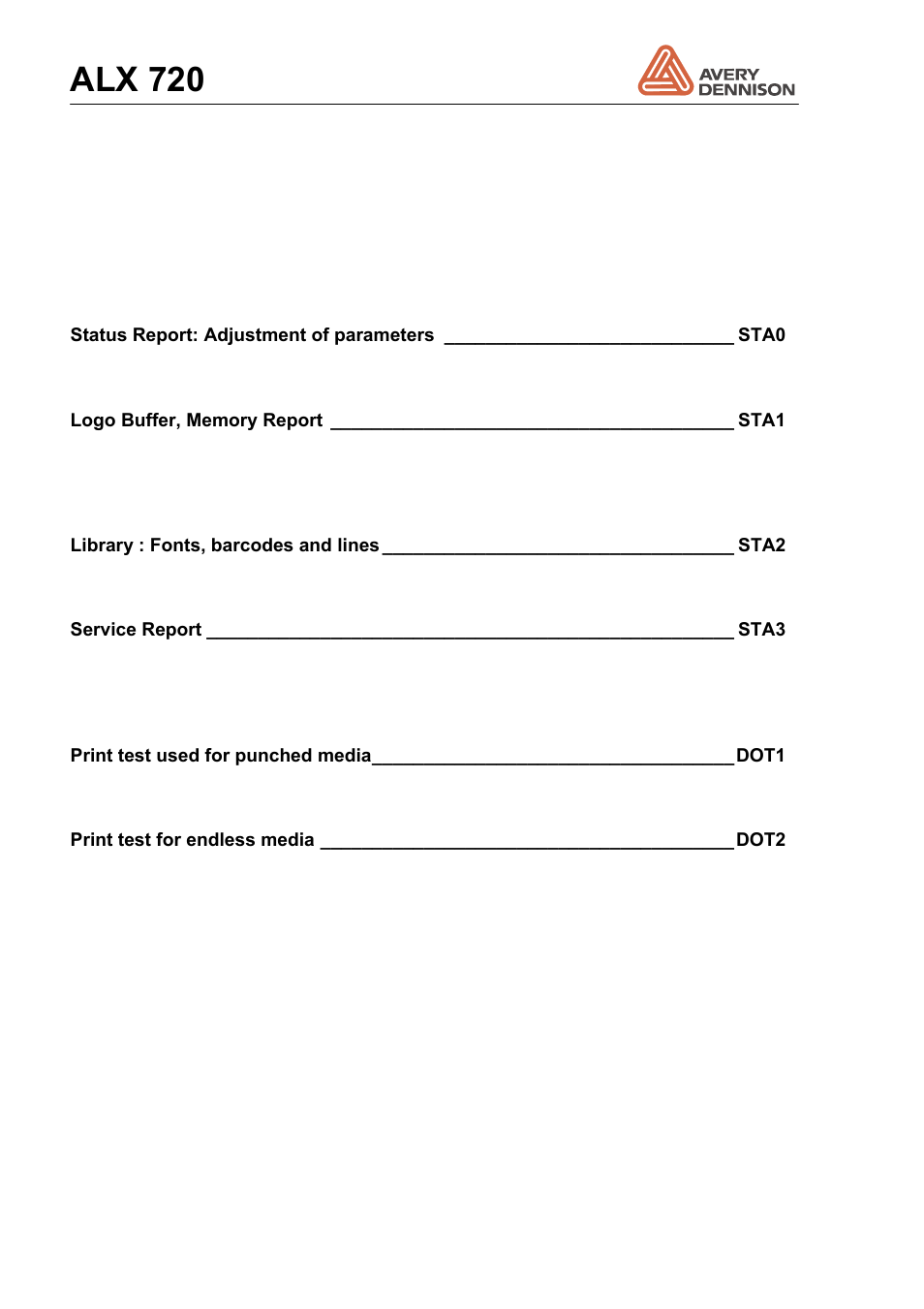 2 info: info printouts, Info: info printouts, Alx 720 | Avery Dennison ALX 720 User Manual | Page 64 / 124