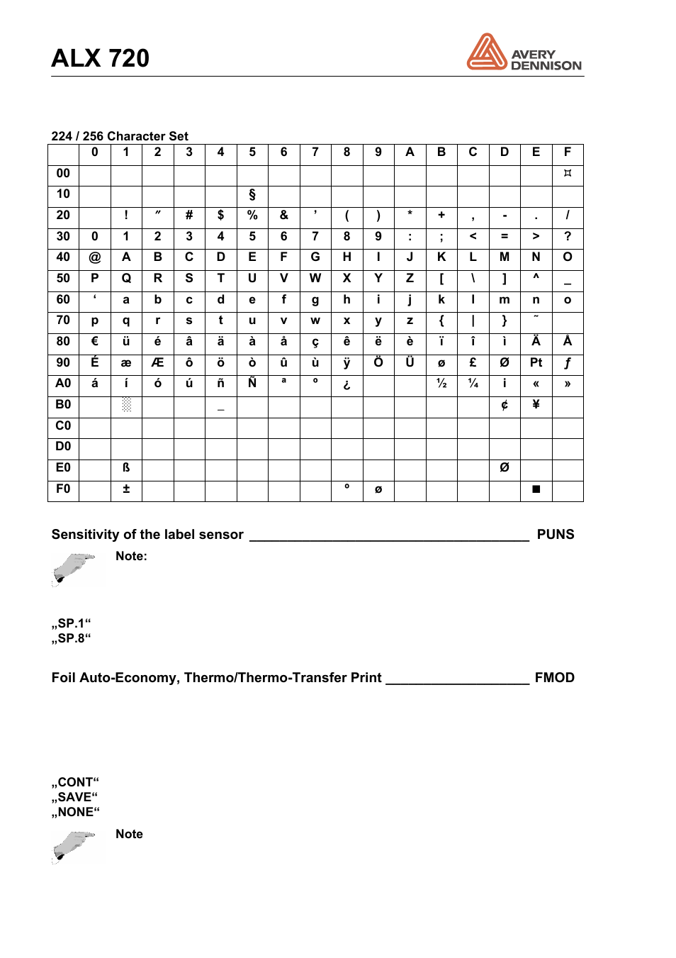 Alx 720 | Avery Dennison ALX 720 User Manual | Page 72 / 124