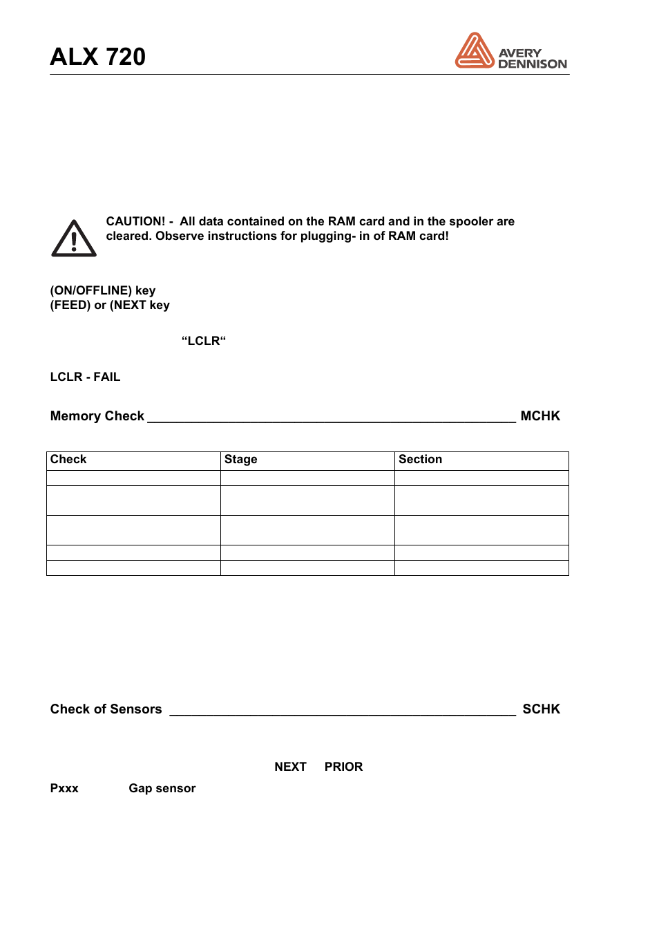 Alx 720 | Avery Dennison ALX 720 User Manual | Page 78 / 124