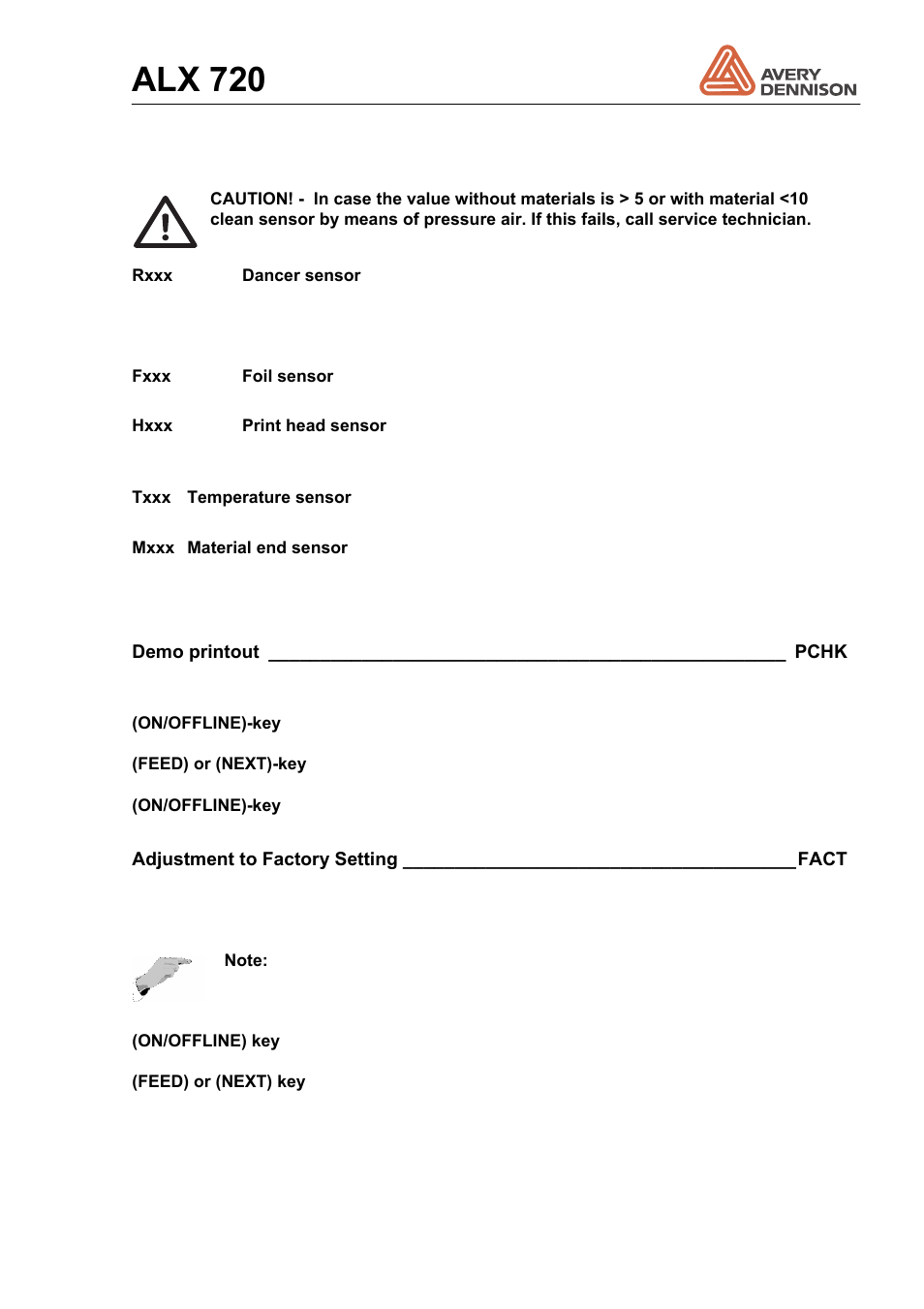 Alx 720 | Avery Dennison ALX 720 User Manual | Page 79 / 124